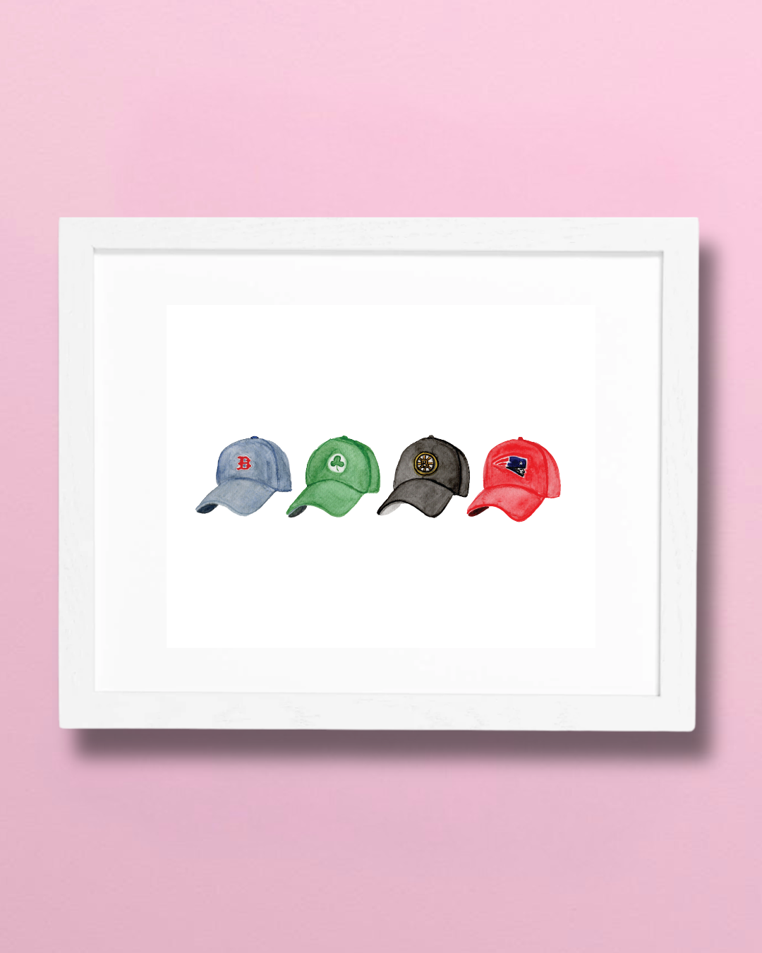 Boston Sports Hats Art Print