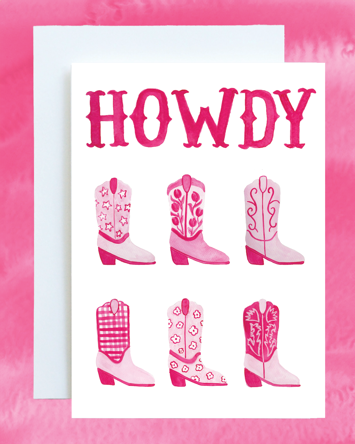 'Howdy' Cowgirl Boots Card