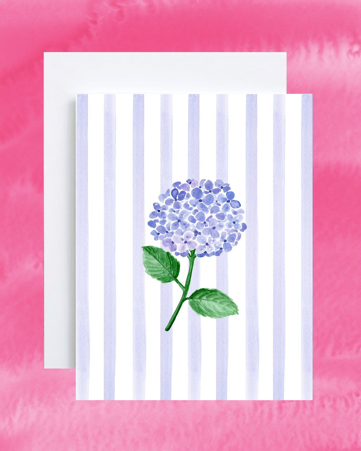 Hydrangea Striped Greeting Card
