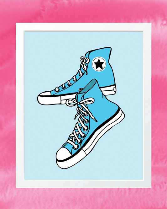 Blue Sneaker 8x10 Art Print