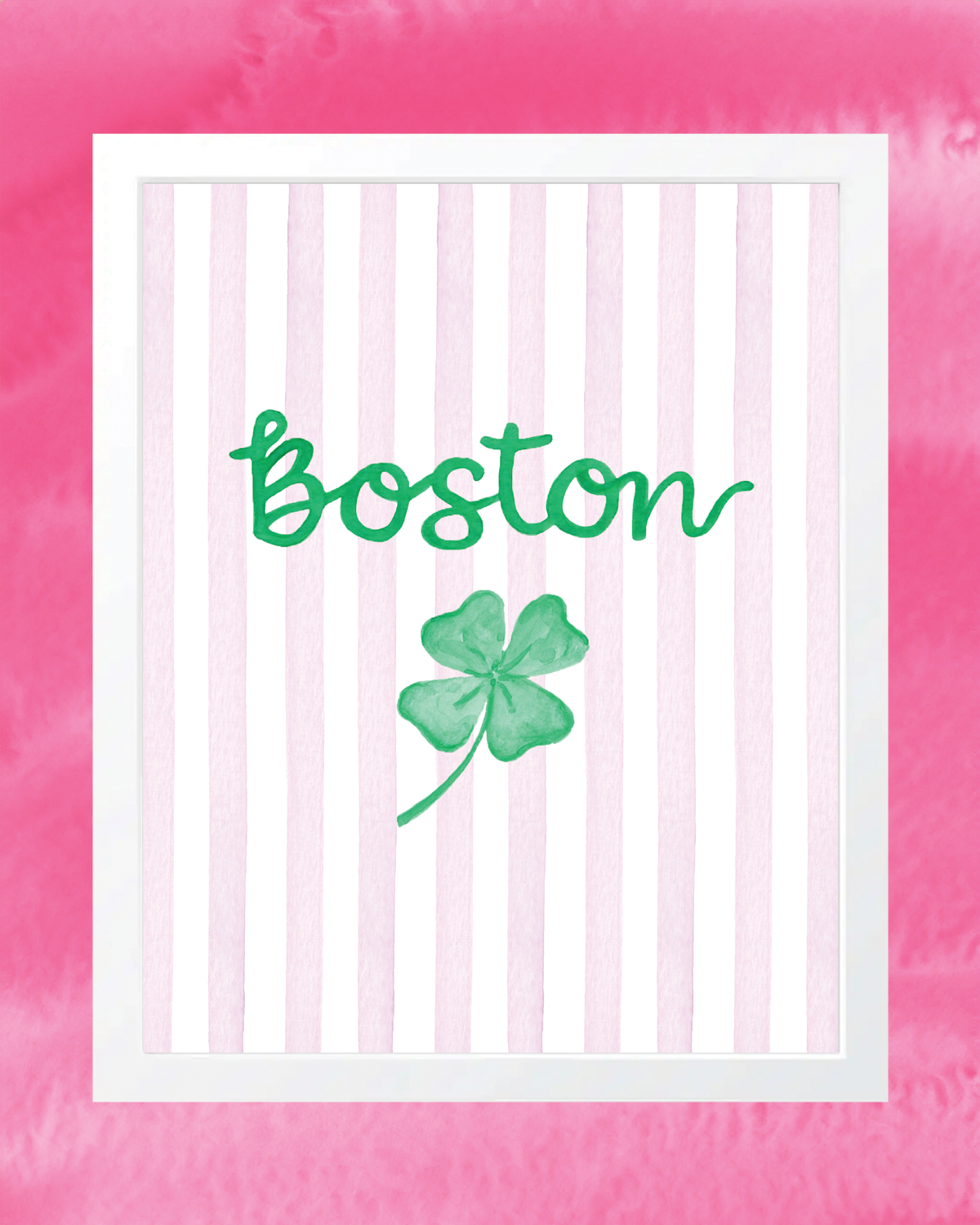 Boston 4 Leaf Clover Art Print