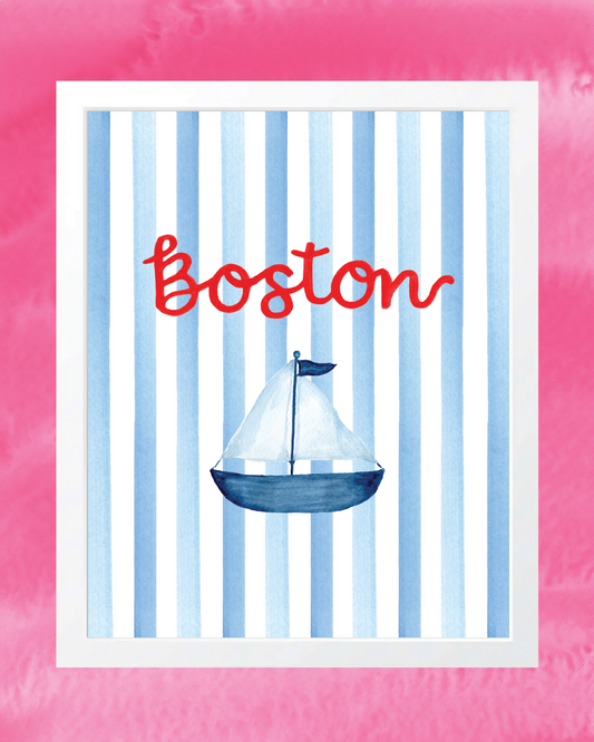 Boston Sailboat Art Print
