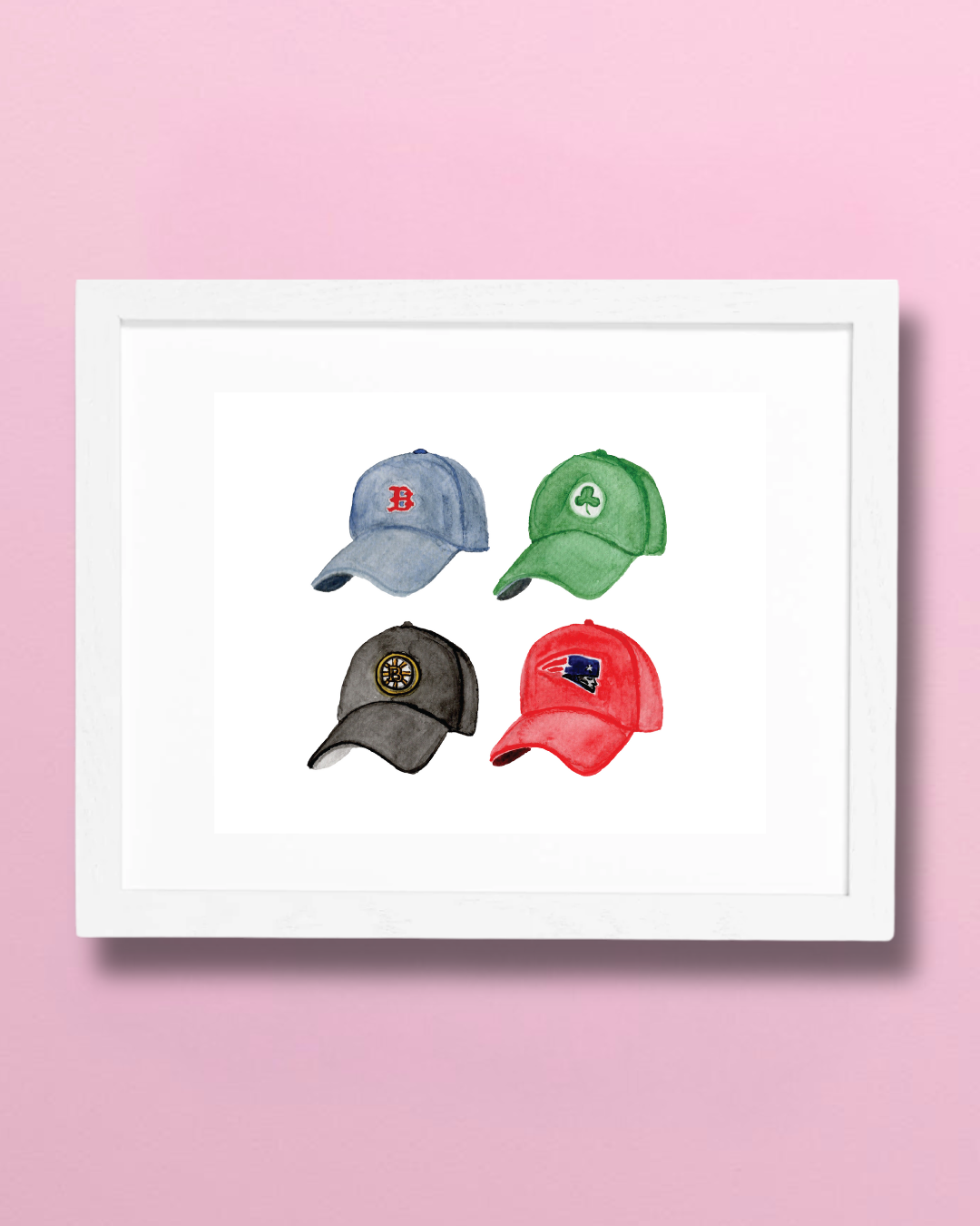 Boston Sports Hats Art Print