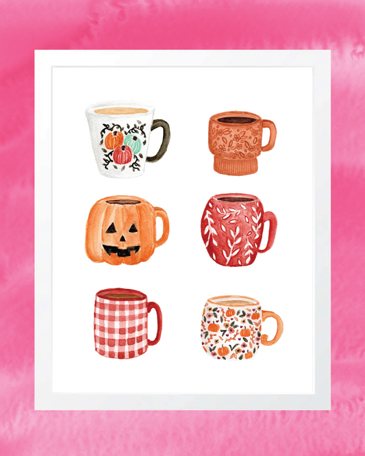 Fall Mugs 8x10 Art Print