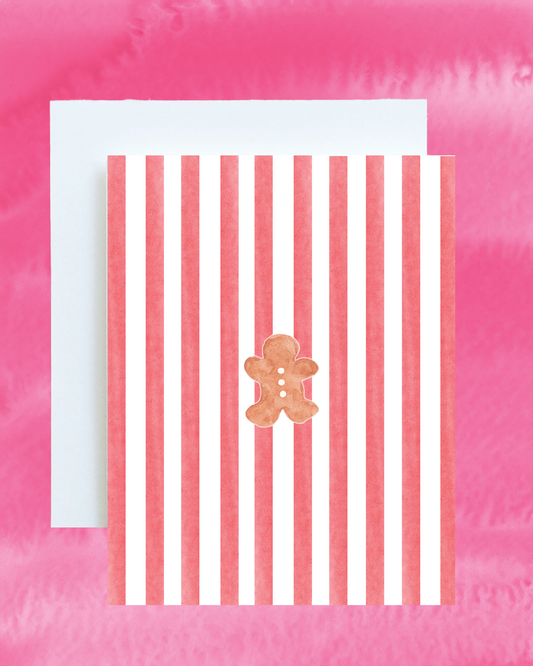 Striped Gingerbread Holiday Card