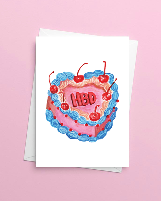 Vintage Cake Birthday Greeting Card