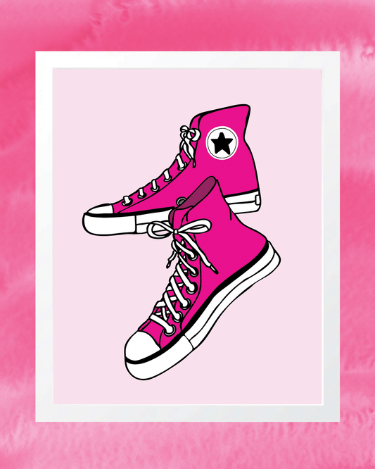 Pink Sneaker 8x10 Art Print