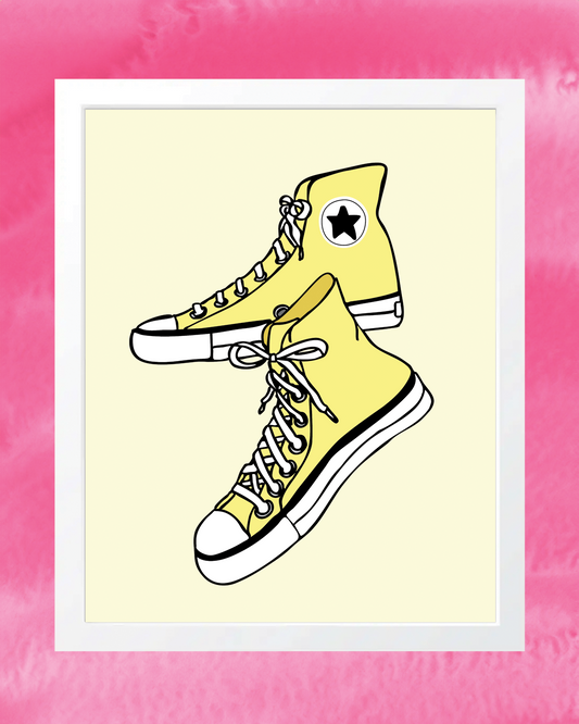 Yellow Sneaker 8x10 Art Print