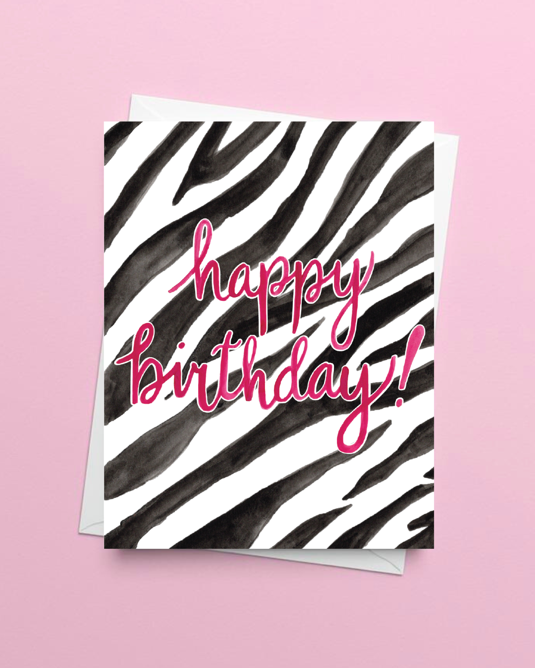 Happy Birthday Zebra Print Greeting Card